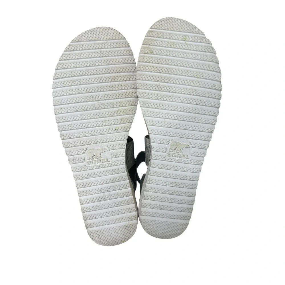 Sorel Ella II Cross Strap Sandals Silver Tan Flats Gladiator‎ Women's Size 6.5